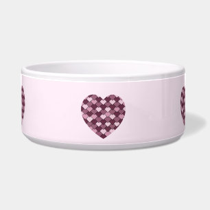 Cherry Passion Roze Vierkant en Diamond Heart Voerbakje