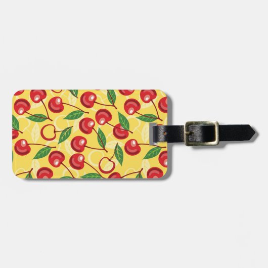 Cherry-patroon Bagagelabel (Voorkant horizontaal)