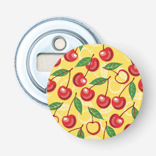 Cherry-patroon Button Flesopener