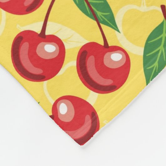 Cherry-patroon Fleece Deken (Hoek)