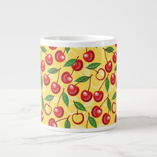 Cherry-patroon Grote Koffiekop (Voorkant)