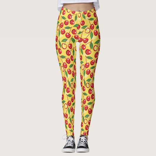 Cherry-patroon Leggings (Voorkant)