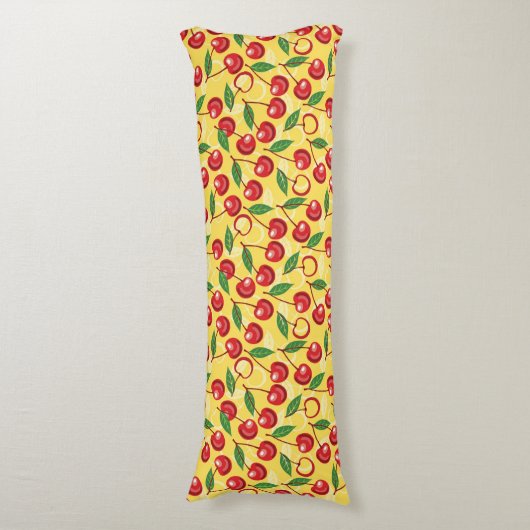 Cherry-patroon Lichaamskussen (Voorkant Verticaal)