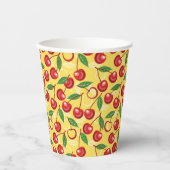 Cherry-patroon Papieren Bekers (Voorkant)