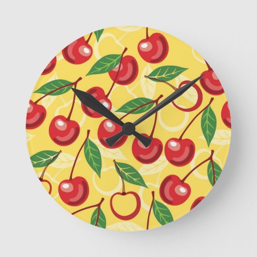 Cherry-patroon Ronde Klok (Voorkant)