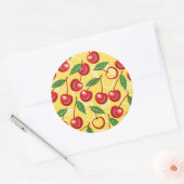 Cherry-patroon Ronde Sticker (Envelop)