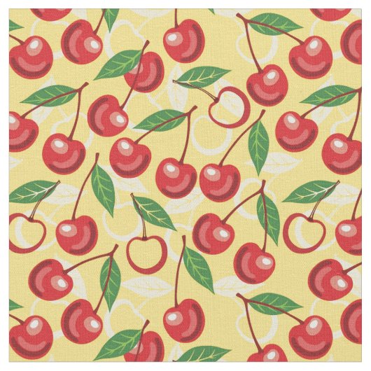 Cherry-patroon Stof (Close Up)