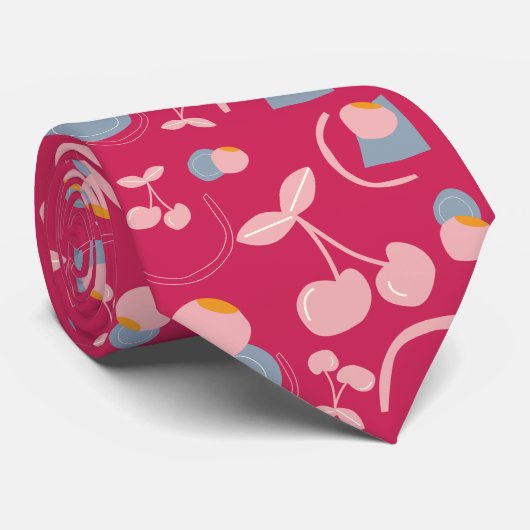 Cherry-patroon Stropdas (Opgerold)