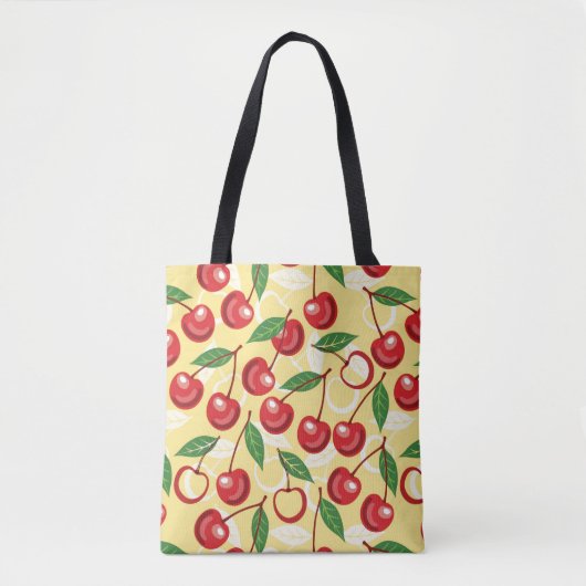 Cherry-patroon Tote Bag (Voorkant)