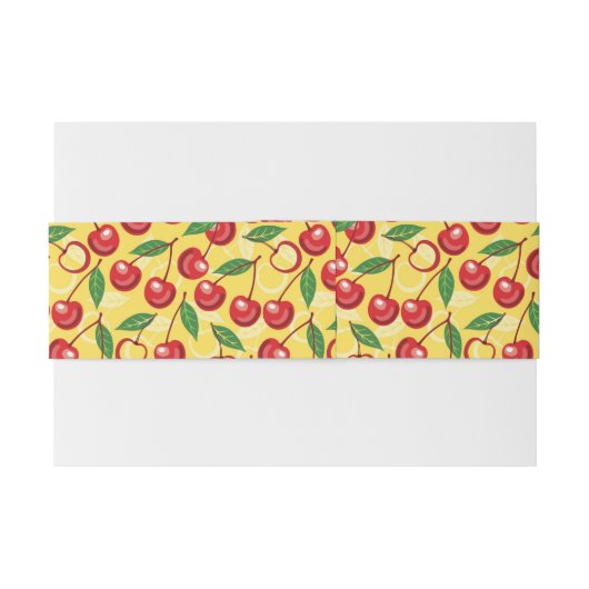 Cherry-patroon Uitnodigingen Wikkel (Achterkant Voorbeeld)