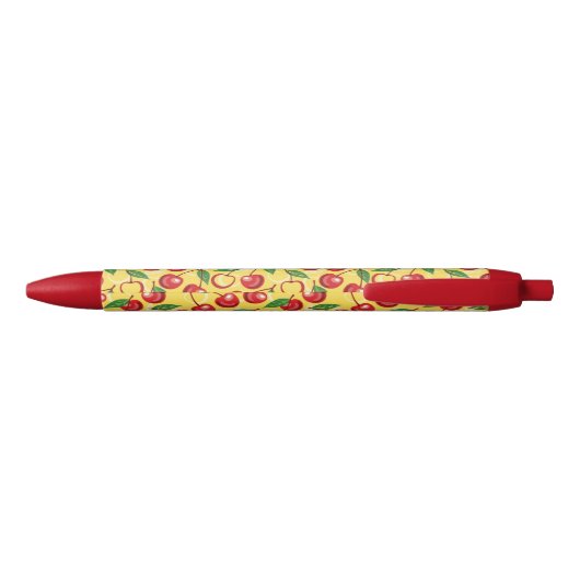 Cherry-patroon Zwarte Inkt Pen (Achterkant)