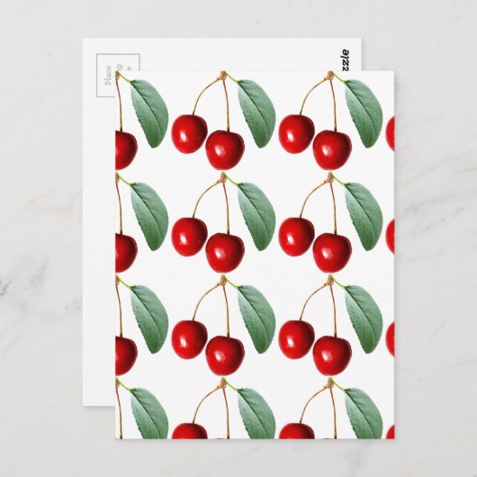Cherry Pattern Briefkaart (Voorkant / Achterkant)