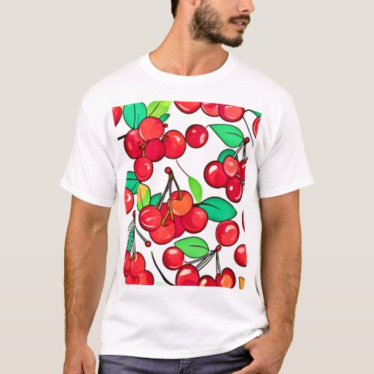 Cherry Pattern Design T-shirt (Voorkant)