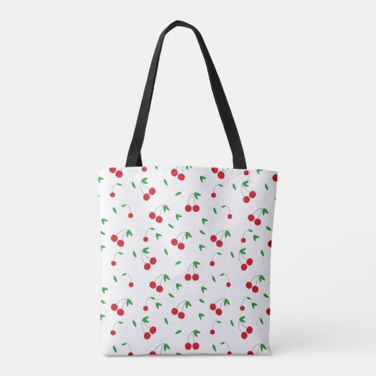 Cherry Pattern Easy Cherry Drawing Cherry Art Cher Tote Bag (Achterkant)