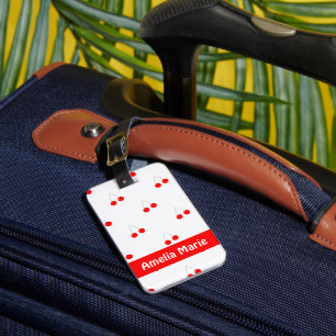 Cherry Pattern Fruit Personalize Bagagelabel