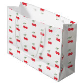 Cherry Pattern Gift Bag Schattige Rood & Wit Party Groot Cadeauzakje (Voorkant Gekanteld)