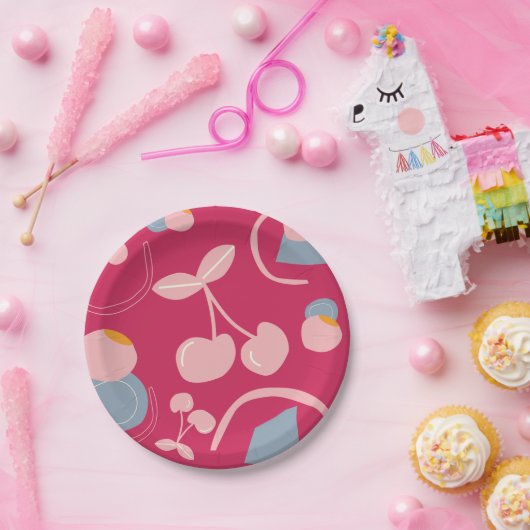 CHERRY PATTERN PAPIEREN BORDJE (Feest)