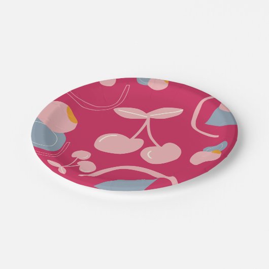 CHERRY PATTERN PAPIEREN BORDJE (Gekanteld)