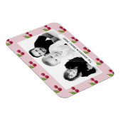 Cherry Pattern Pink Custom Photo Personalised Magneet (Rechterzijde)