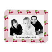 Cherry Pattern Pink Custom Photo Personalised Magneet (Horizontaal)