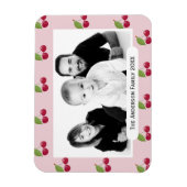 Cherry Pattern Pink Custom Photo Personalised Magneet (Verticaal)