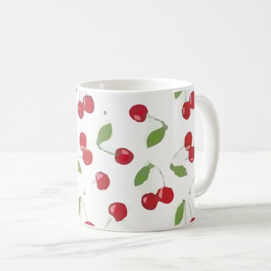 Cherry Pattern Red Koffiemok (Voorkant rechts)