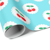 Cherry Pattern – Retro Fruit Gift & Decor Cadeaupapier (Rol Hoek)