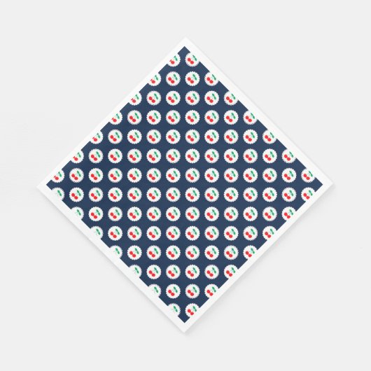 Cherry Pattern – Retro Fruit Gift & Decor Servet (Hoek)