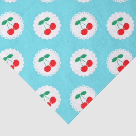 Cherry Pattern – Retro Fruit Gift & Decor Tissuepapier (Detail)