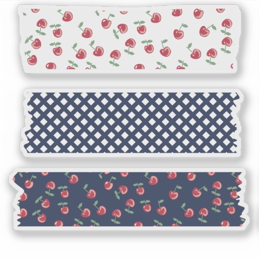 Cherry Pattern Washi Tape Sticker (Voorkant)
