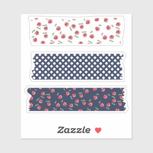Cherry Pattern Washi Tape Sticker (Vel)