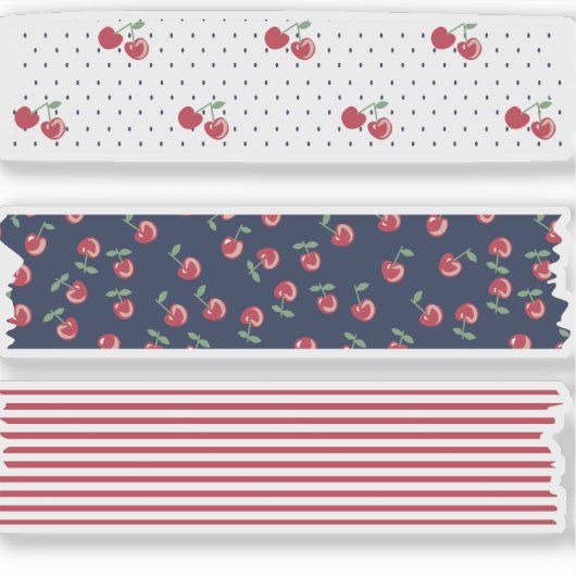 Cherry Pattern Washi Tape Sticker (Voorkant)
