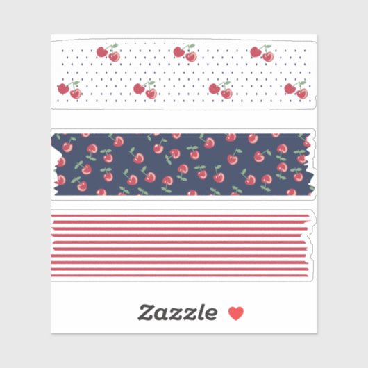 Cherry Pattern Washi Tape Sticker (Vel)