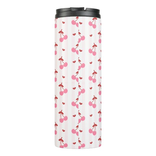 Cherry Pattern with Hearts Thermosbeker (Achterkant)