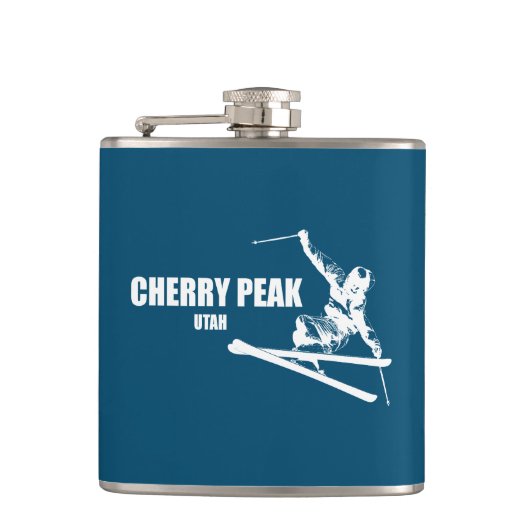 Cherry Peak Resort-skiër Heupfles (Voorkant)