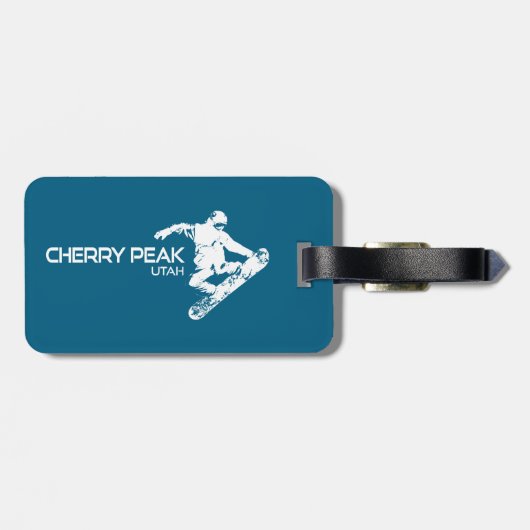 Cherry Peak Resort Utah Snowboarder Bagagelabel (Achterkant horizontaal)