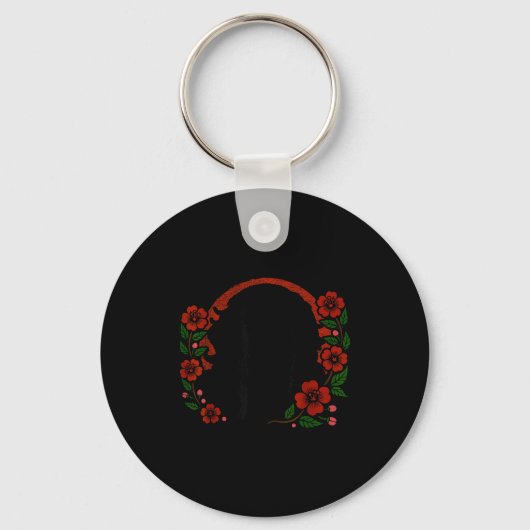 Cherry Pekingese Blossoms Floral Dog Japanese Smil Sleutelhanger (Voorkant)