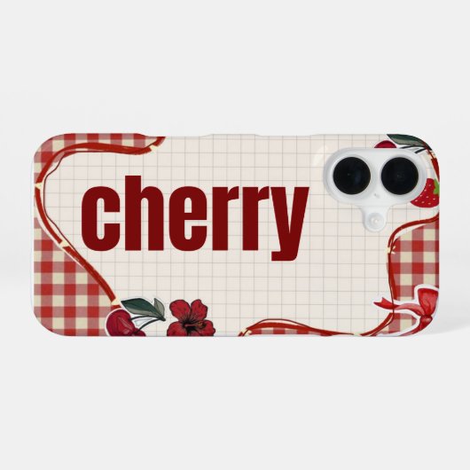 Cherry Phone case iPhone 16 Hoesje (Achterkant horizontaal)