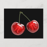 Cherry Pi Briefkaart<br><div class="desc">Fun with mathematics. Two bright red cherries with the symbol for pi. Pi Day is March 14.</div>