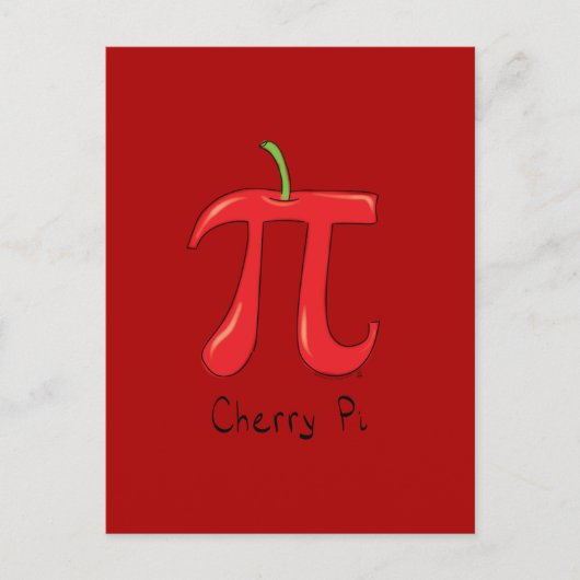 Cherry Pi Cute Wiskunde Pi Day Briefkaart (Voorkant)