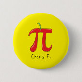 Cherry Pi Cute Wiskunde Pi Day Button Pin (Voorkant)