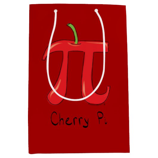 Cherry Pi Cute Wiskunde Pi Day Feft Bag Medium Cadeauzakje (Voorkant)
