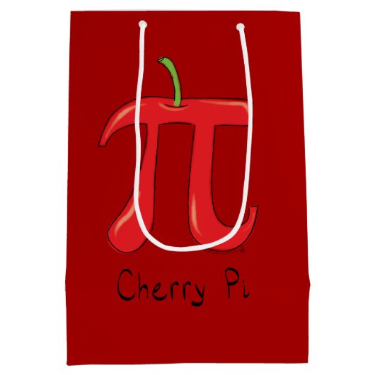 Cherry Pi Cute Wiskunde Pi Day Feft Bag Medium Cadeauzakje (Achterkant)