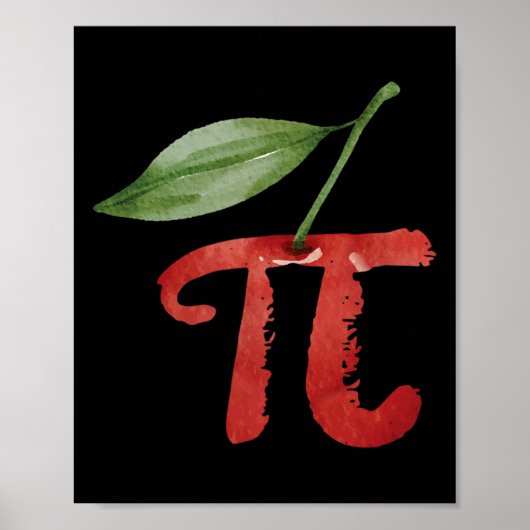 Cherry Pi Day Funny Pie Cherries 3.14 Humor Wetens Poster (Voorkant)