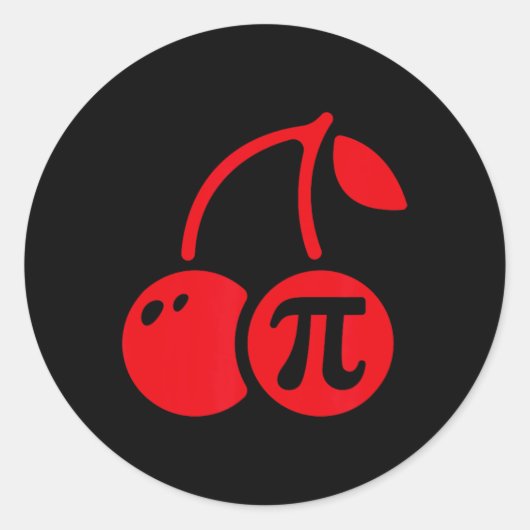 Cherry Pi Day Funny Wiskunde Nerd Pie Teacher 3.14 Ronde Sticker (Voorkant)