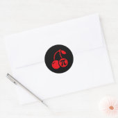 Cherry Pi Day Funny Wiskunde Nerd Pie Teacher 3.14 Ronde Sticker (Envelop)
