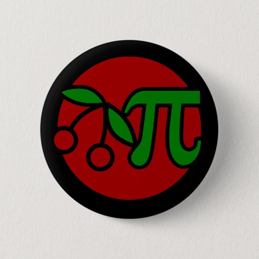 Cherry Pi Day Humor Ronde Button 5,7 Cm (Voorkant)