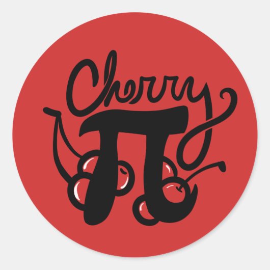 Cherry Pi Day Ronde Sticker (Voorkant)