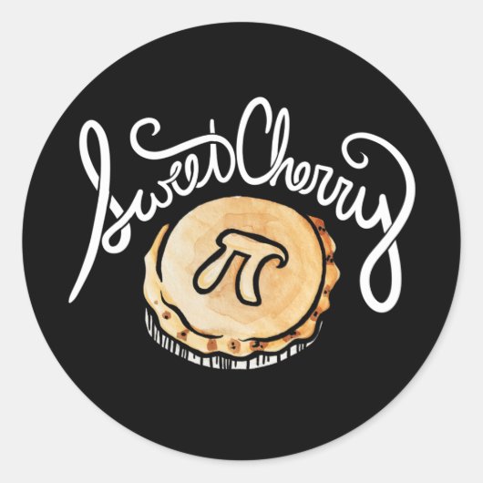 Cherry Pi Day Wiskunde Geek Ronde Sticker (Voorkant)
