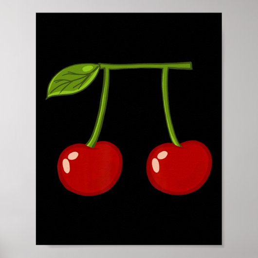 Cherry Pi Funny Pi Day Cherry Pie Pun Cherry Pi Poster (Voorkant)